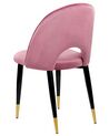 Sada 2 sametových jídelních židlí růžové MAGALIA_847697