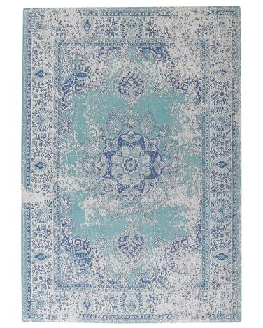 Teppich Baumwolle blau 160 x 230 cm Kurzflor ALMUS