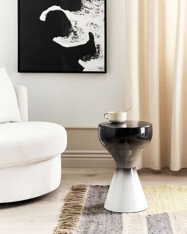 Metal Side Table Black and White TIBITO