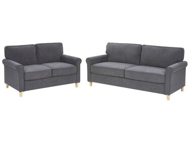 Velvet Sofa Set Grey RONNEBY