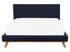 Bed chenille donkerblauw 160 x 200 cm TALENCE_732450