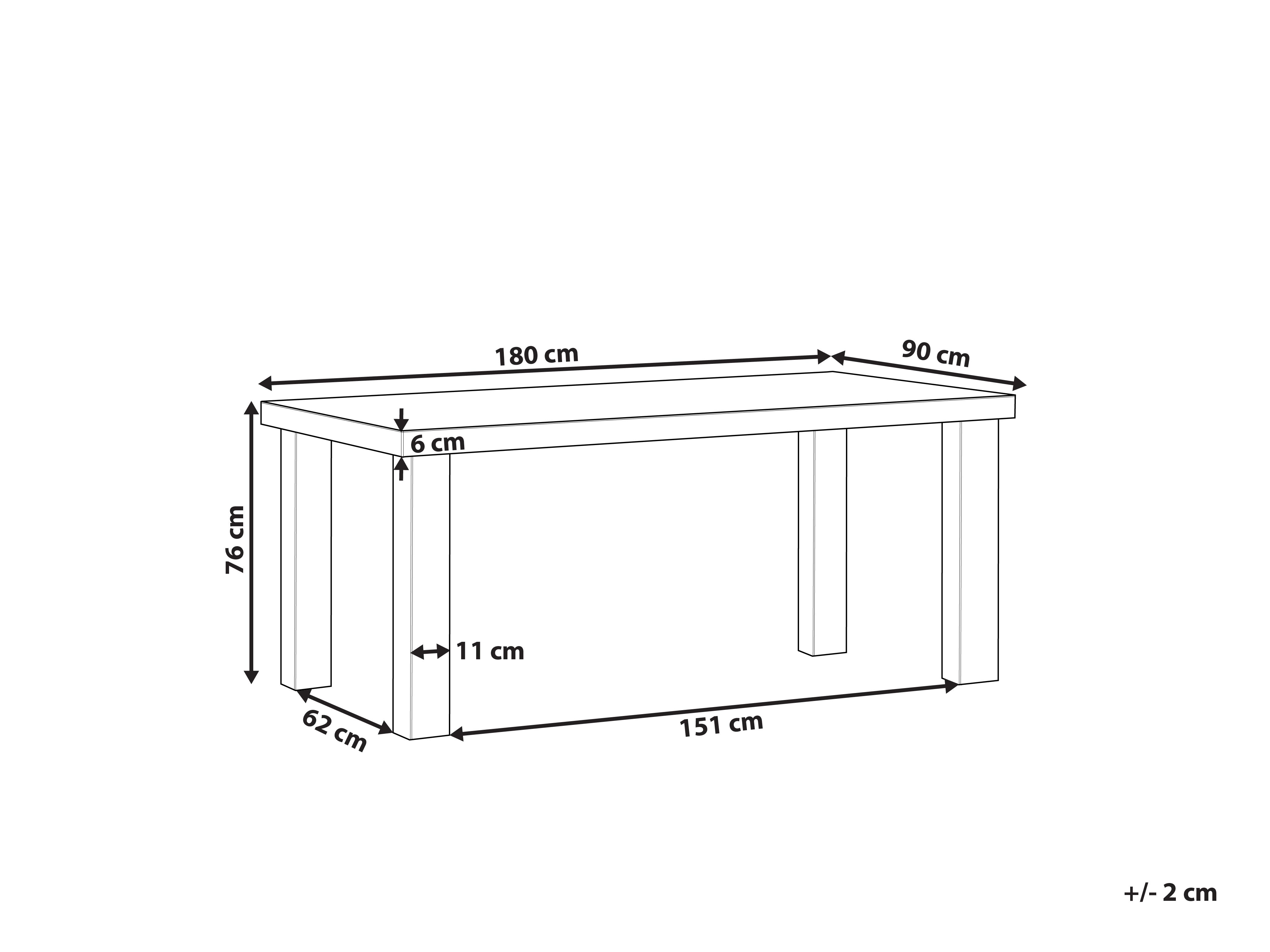 Mesa de jardín de hormigón gris 180 cm TARANTO | Beliani.es