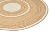 Okrúhly jutový koberec ⌀ 140 cm béžová a biela HALFELI_886832