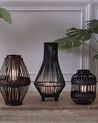 Bamboo Candle Lantern 58 cm Black LEYTE_873491