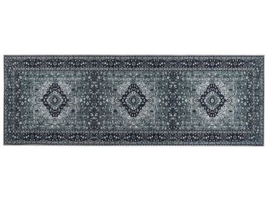 Teppich grau orientalisches Muster 70 x 200 cm Kurzflor VADKADAM