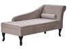 Right Hand Velvet Chaise Lounge with Storage Taupe PESSAC_881731