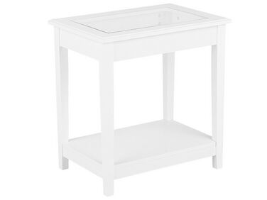 End Table with Glass Top White ATTU