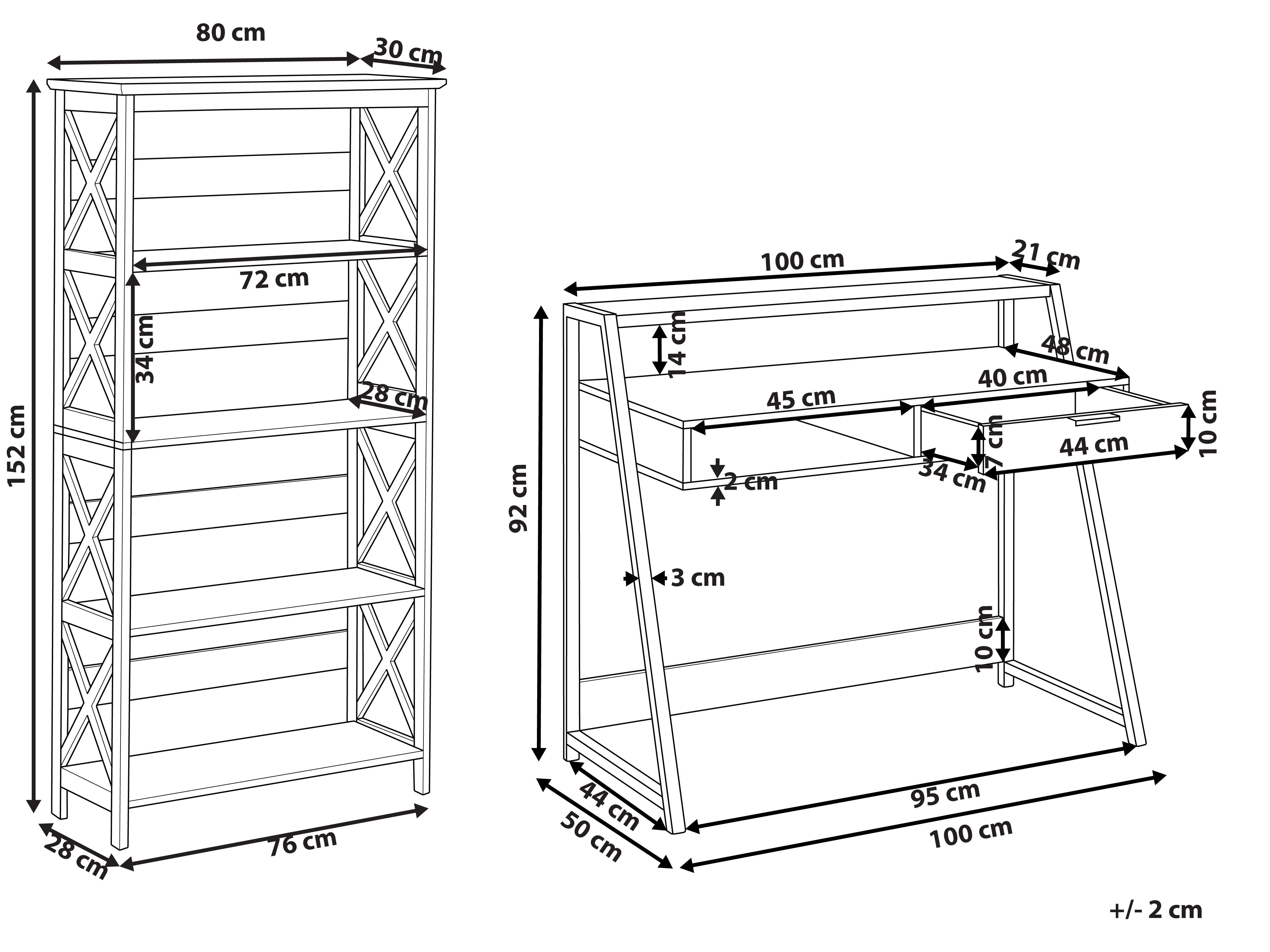 Home Office Set Light Wood and Black FOSTER/CALVIN Beliani.co.uk