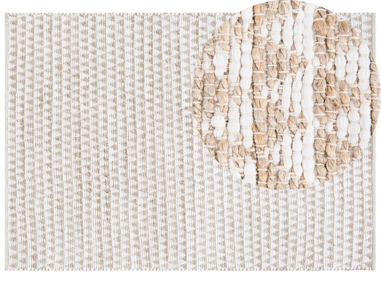 Teppich Baumwolle beige 160 x 230 cm Kurzflor TUNCELI_512877