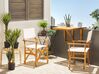 Conjunto de 2 sillas de jardín madera clara/blanco crema CINE_810230