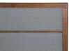 Lit double en bois marron et gris 180 x 200 cm POISSY_739372