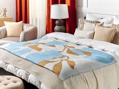 Huopa beige/sininen 130 x 170 cm HAKUI Huopa beige/sininen 130 x 170 cm HAKUI