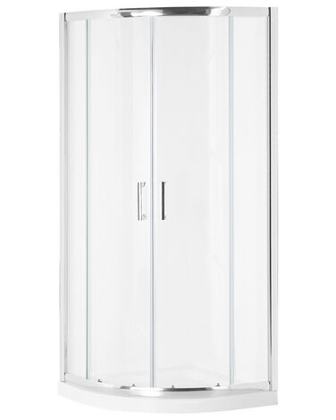 Cabine de duche em alumínio prateado e vidro temperado 90 x 90 x 185 cm JUKATAN