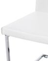 	Conjunto de 2 sillas de comedor de piel sintética blanco/plateado ROCKFORD_751525