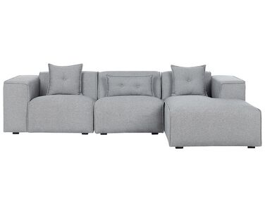 Canapé angle à gauche en tissu gris 3 places DOLVA