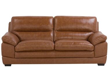 3-istuttava sohva nahka kullanruskea HORTEN