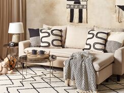 Koristetyyny puuvilla beige/musta 45 x 45 cm 2 kpl FUCHSIA Koristetyyny puuvilla beige/musta 45 x 45 cm 2 kpl FUCHSIA