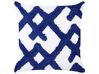 Set of 2 Cotton Cushions 45 x 45 cm Blue and White HAZEL_910424
