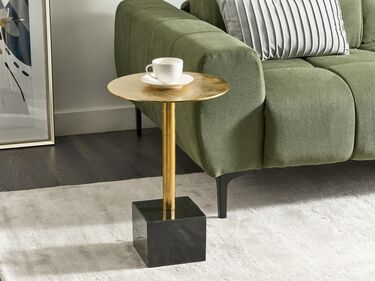Metal Side Table Gold and Black COLIBRI