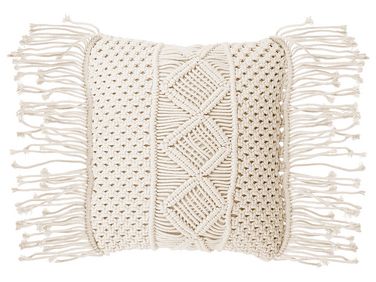 Декоративна подушка з бавовни макраме 40 x 45 см, бежевий YORTAN