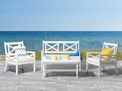 Puutarhapöytä akasiapuu valkoinen 100 cm BALTIC