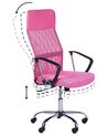 Silla de oficina reclinable de malla rosa/negro/plateado DESIGN_862578