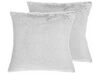 Conjunto de 2 almofadas decorativas em pelo sintético cinzento claro 45 x 45 cm CLEMATIS_770163