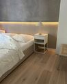 Čalúnená béžová posteľ s úložným priestorom 180 x 200 cm DINAN_899998