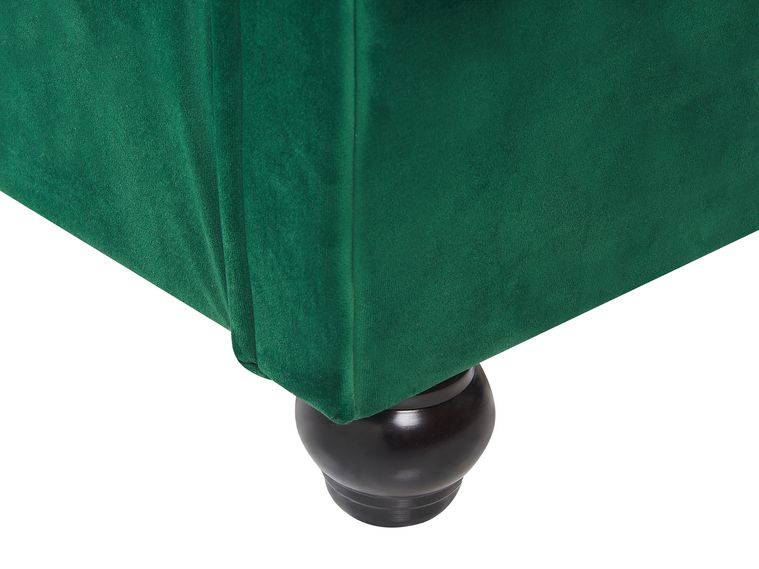Beliani Pouf Cassapanca Imbottito In Velluto Verde Scuro Stile