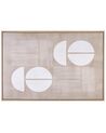 Abstract Framed Canvas Wall Art 63 x 93 cm Beige RACALE_891187