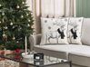 Set of 2 Cushions Reindeer Motif 45 x 45 cm Black and White SVEN_814299