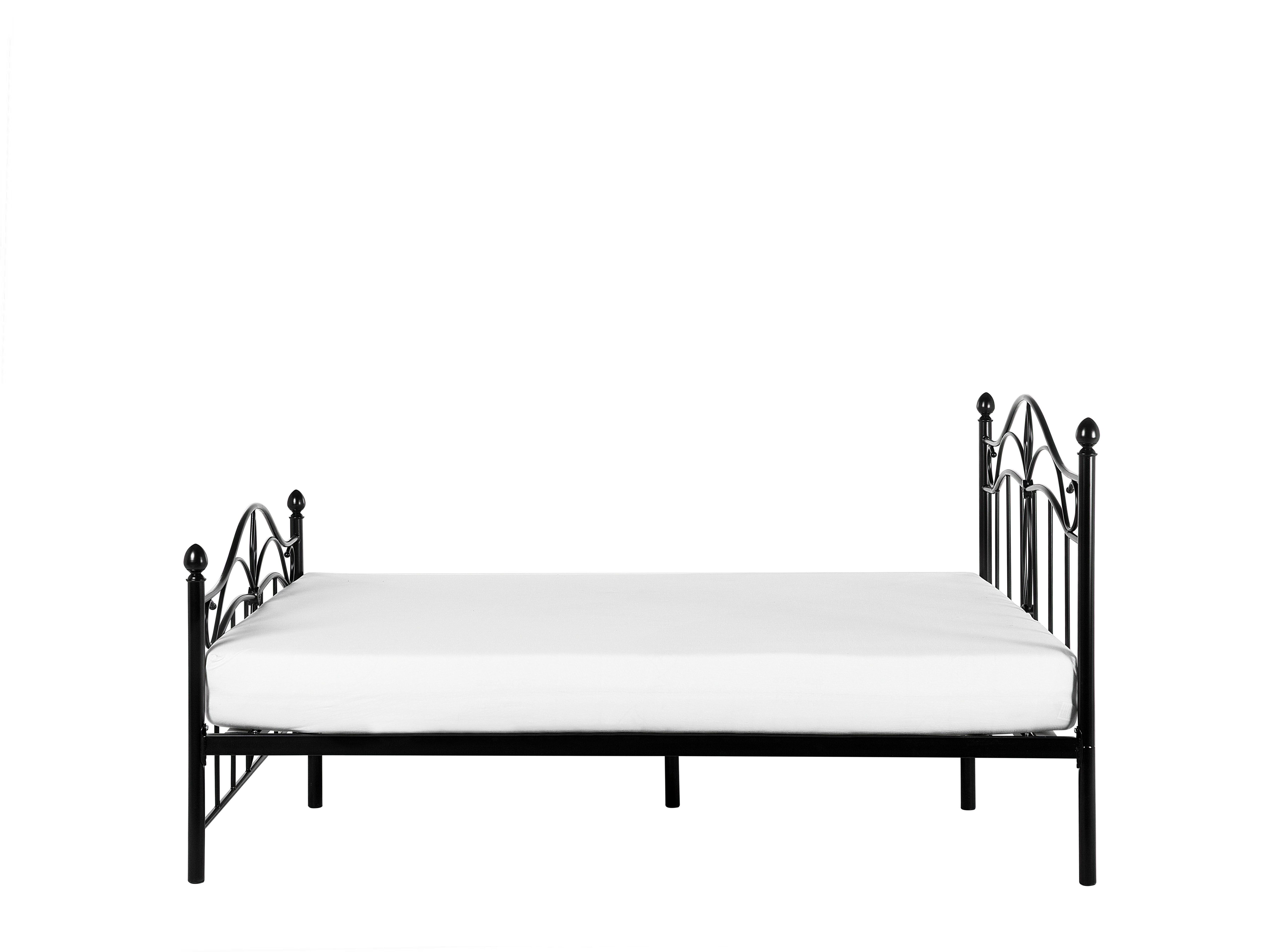 Łóżko metalowe 140 x 200 cm czarne ANTLIA