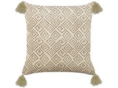 Koristetyyny sametti beige 45 x 45 cm SANTOLINA