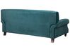 3-istuttava sohva samettinen sinivihreä EIKE_733458