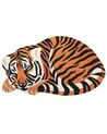 Tapete para crianças em lã laranja impressão de tigre 100 x 155 cm RAJAH_874843