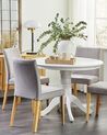 Conjunto de 2 sillas de poliéster gris claro/madera clara PHOLA_850755