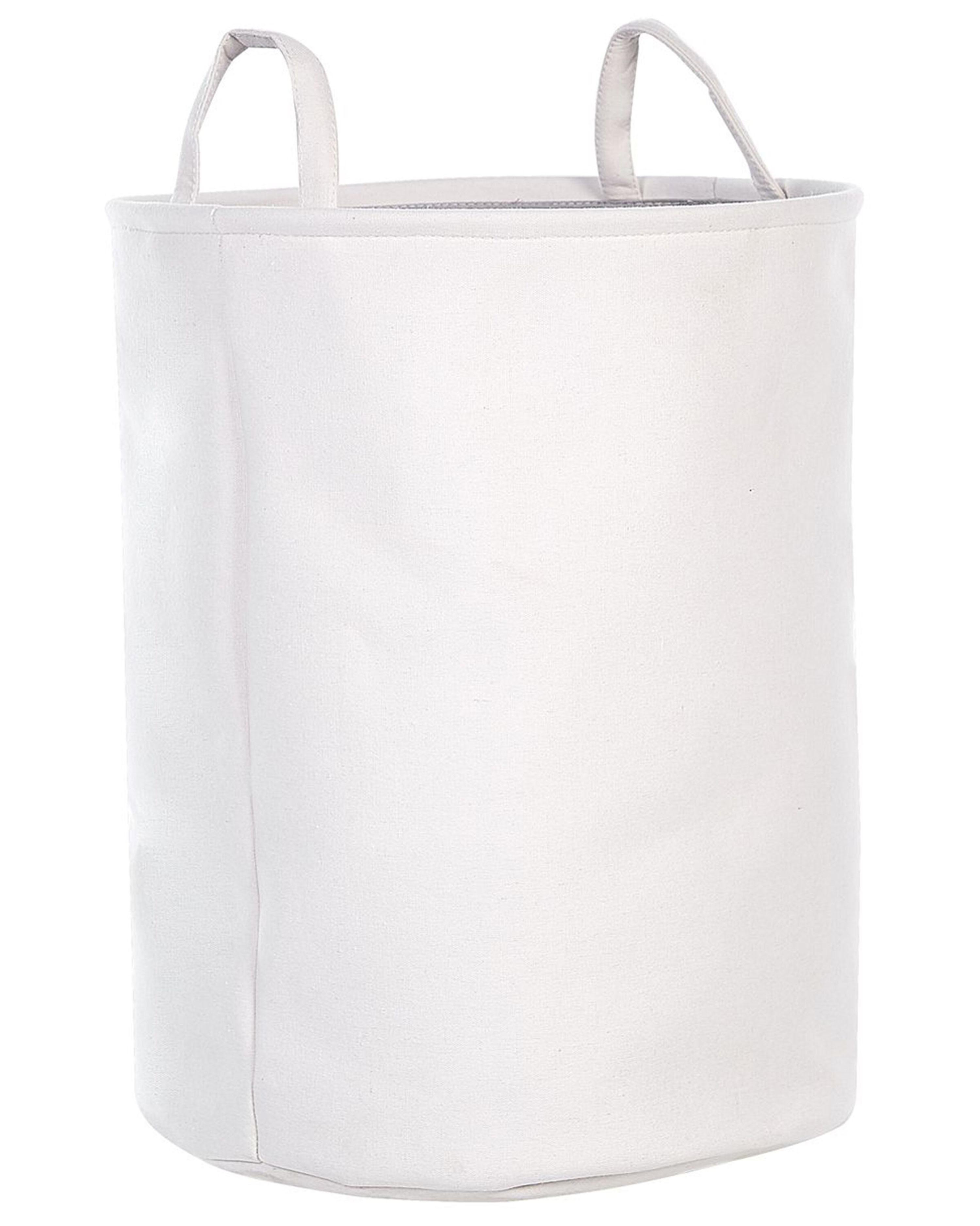 Conjunto de 2 cestos em tecido de poliéster branco e cinzento ARCHA_849680