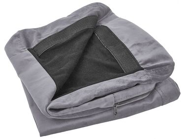 Velvet 2-Seater Sofa Cover Grey BERNES