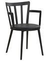 Set of 4 Plastic Dining Chairs Black MORILL_876228