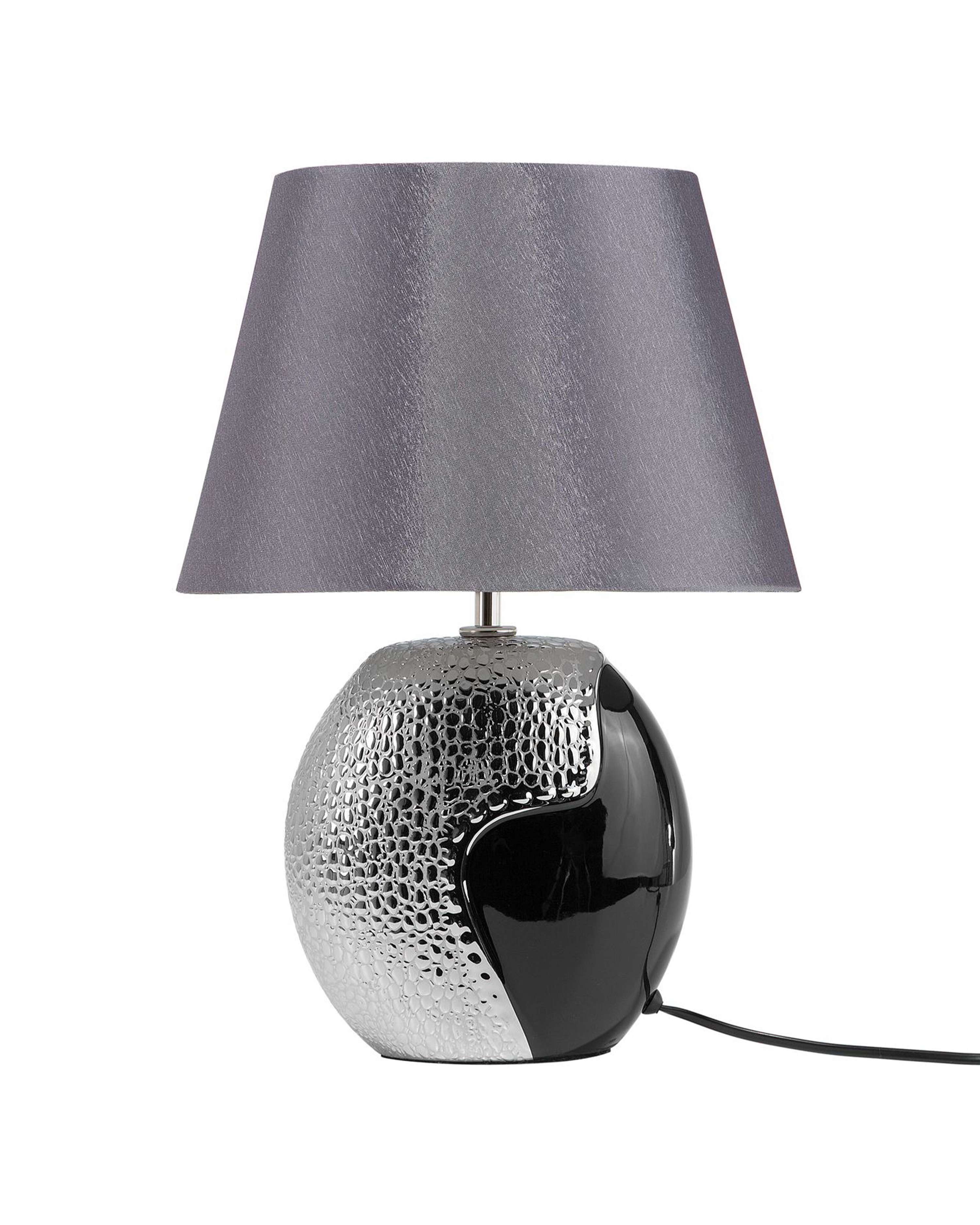 Lampe de chevet moderne noire et argentée ARGUN_877527
