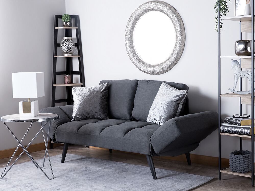 Divano Letto | Divano Convertibile | Sofà Letto 2Posti Cuscini E Poggiapiedi Grigio Scuro Tessuto Cfw86357 91697107 Divano Letto | Divano Convertibile | Sofà Letto 2Posti Cuscini E Poggiapiedi Grigio Scuro Tessuto Cfw86357 91697107