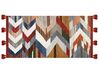 Kelim Teppich Wolle mehrfarbig 80 x 150 cm ZickZack Muster Kurzflor KANAKERAVAN_859613