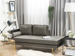 Divaani sametti vasenk. ruskeanharmaa MIRAMAS