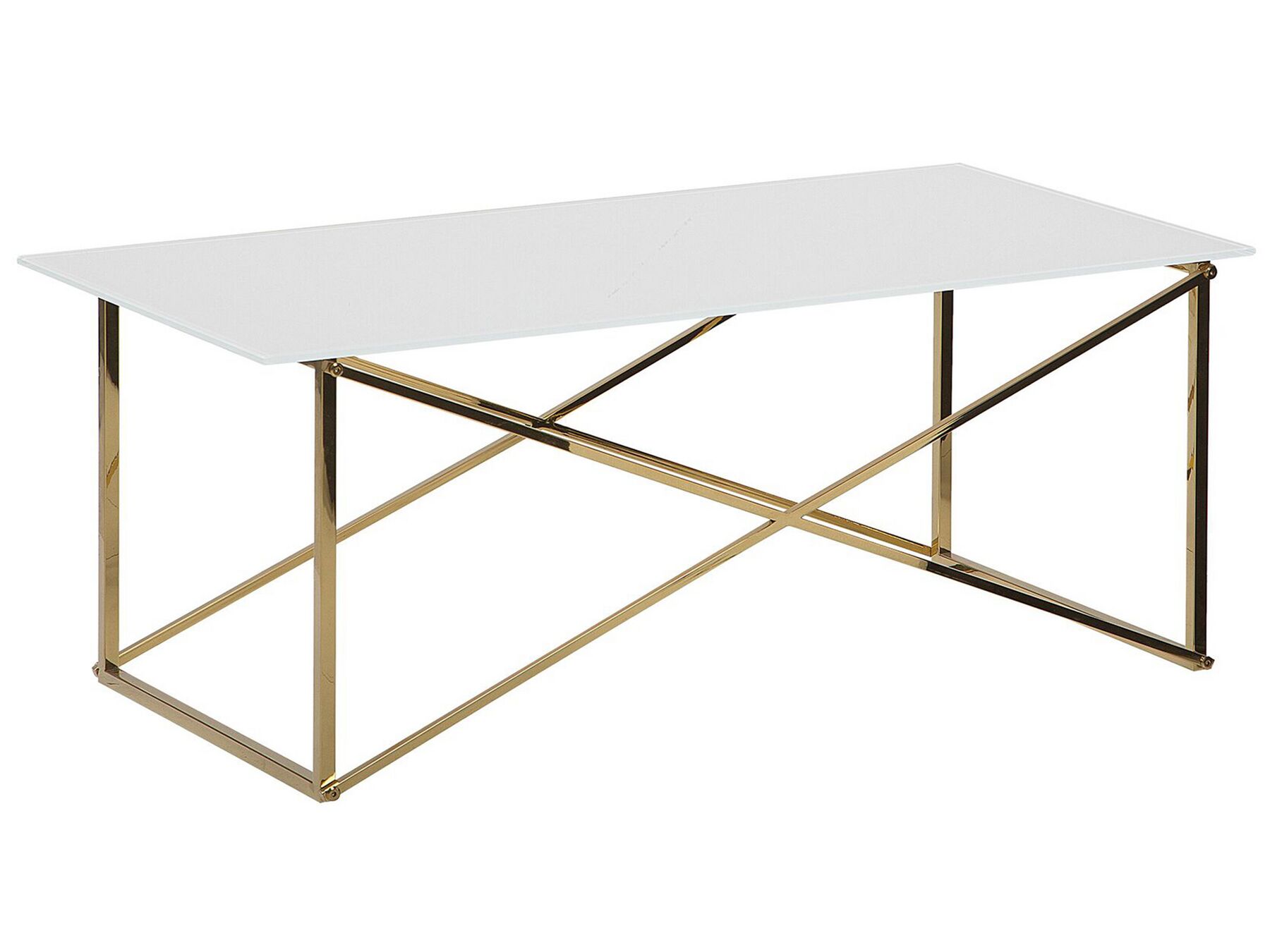 Coffee Table White with Gold EMPORIA Beliani.co.uk
