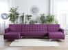 5 Seater U-Shaped Modular Fabric Sofa Purple ABERDEEN_737073