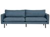 Sofagruppe med fotskammel fløyel blå VINTERBRO_901097