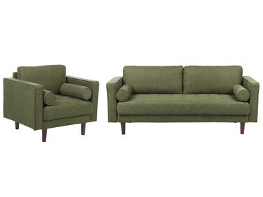 Sofa Set dunkelgrün 4-Sitzer NURMO
