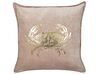 Set of 2 Velvet Cushions Crab Motif 45 x 45 cm Taupe BOSSIELLA_893132