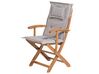 Conjunto de jardín de madera de acacia mesa y 8 sillas con cojines gris/beige y sombrilla beige MAUI_697418