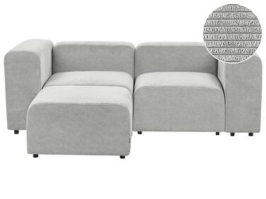 Soffa med fotpall modulär 2-sits manchester grå FALSTERBO